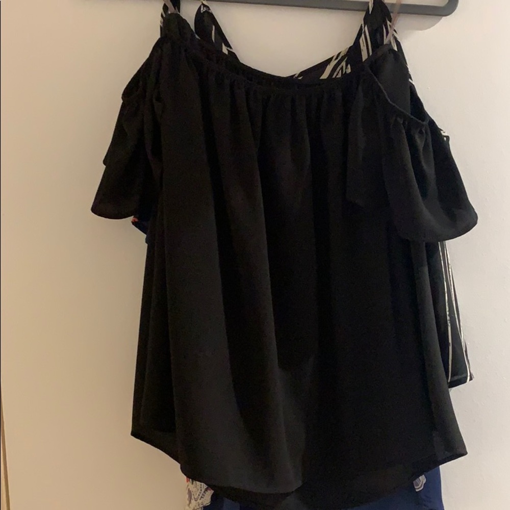 Black off the shoulder top